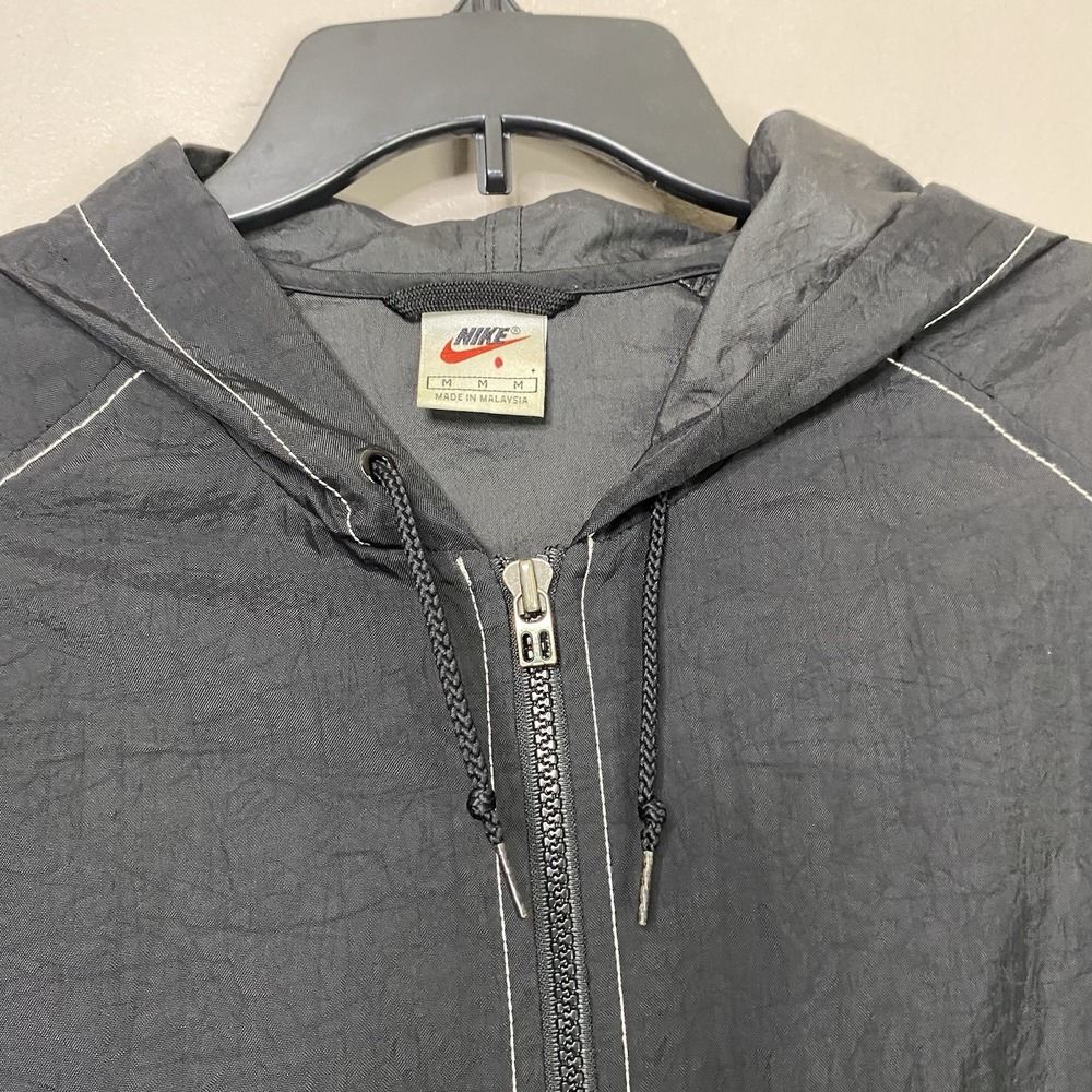 Vintage‎ Nike Jacket Men Sz M Hooded Windbreaker Big Logo Oversized Baggy Y2K - Picture 9 of 15